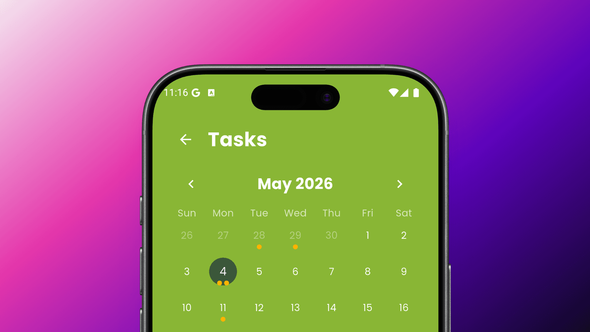 LeafNest monthly plant task calendar